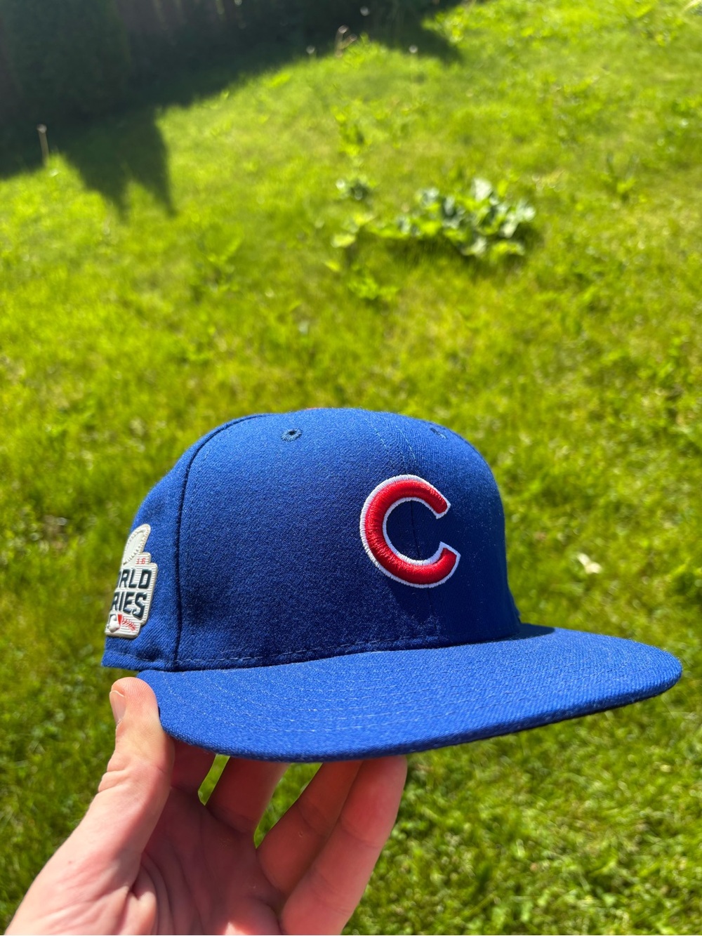 Chicago Cubs Baseball Fitted Hat Cap World Series Patch 2016 size 7 new era